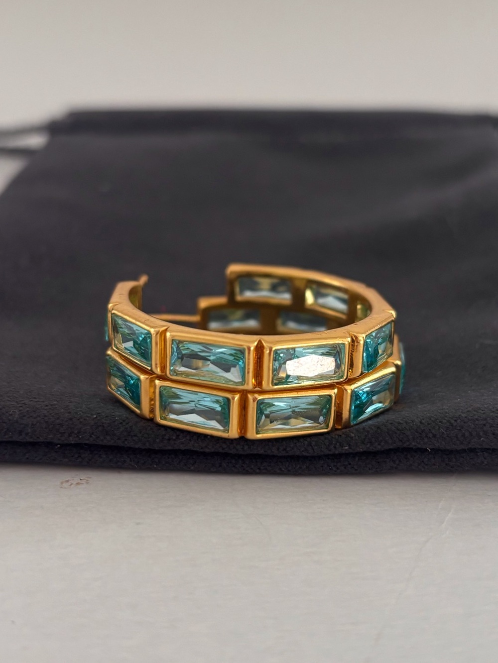 NWOT Julie Vos Baguette Hoop Earring - Picture 3 of 5